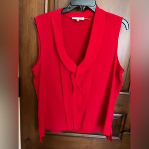 NWOT Calvin Klein Sleeveless Ruffle Blouse - Red - Size XL